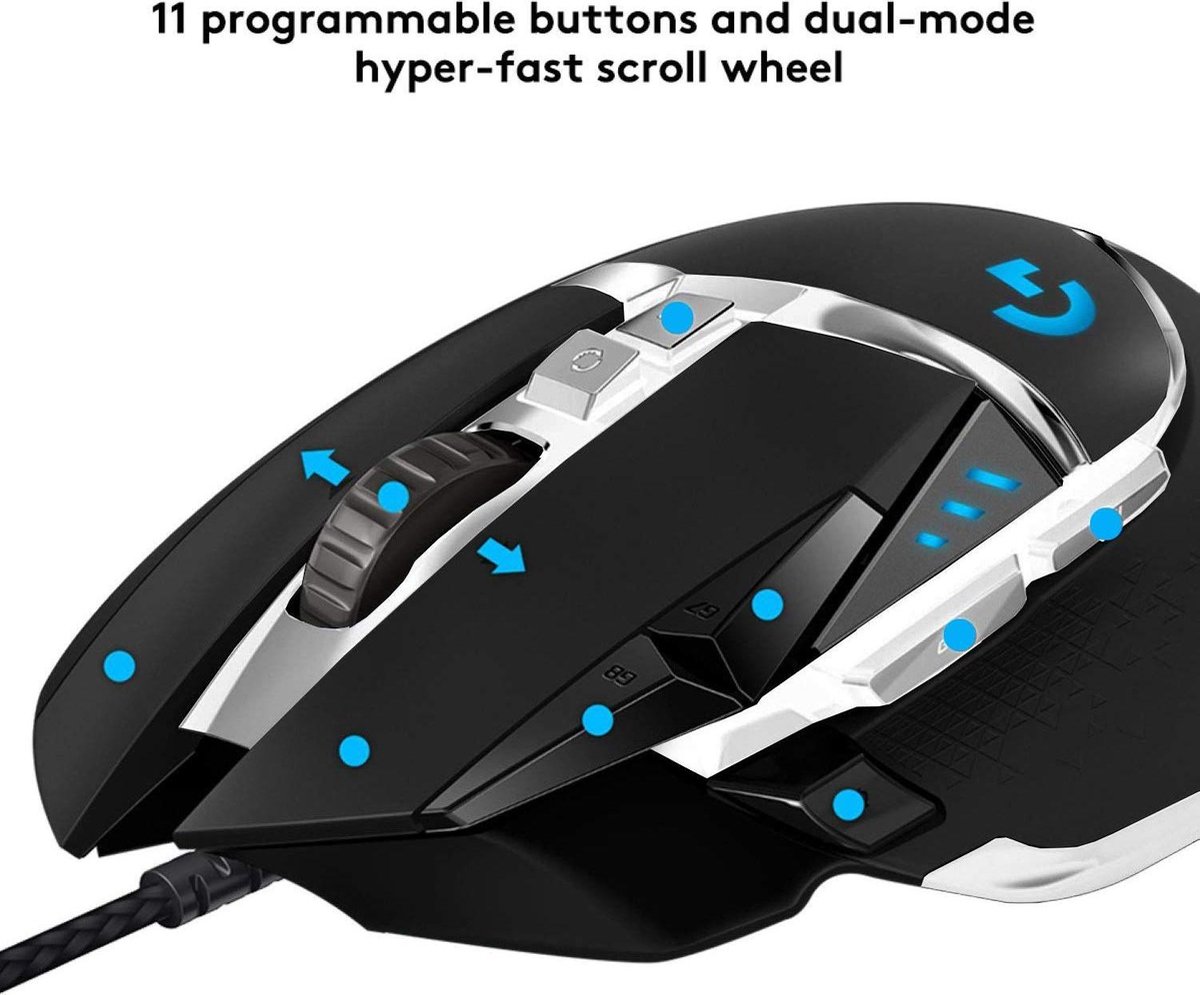 Logitech G502 Se Hero Gaming Mouse Blk - Wht Ewr2 - afbeelding 5