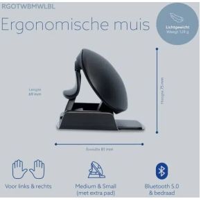 Twister muis Ambidextrous Bluetooth + USB Type-A Optisch 2400 DPI - afbeelding 4