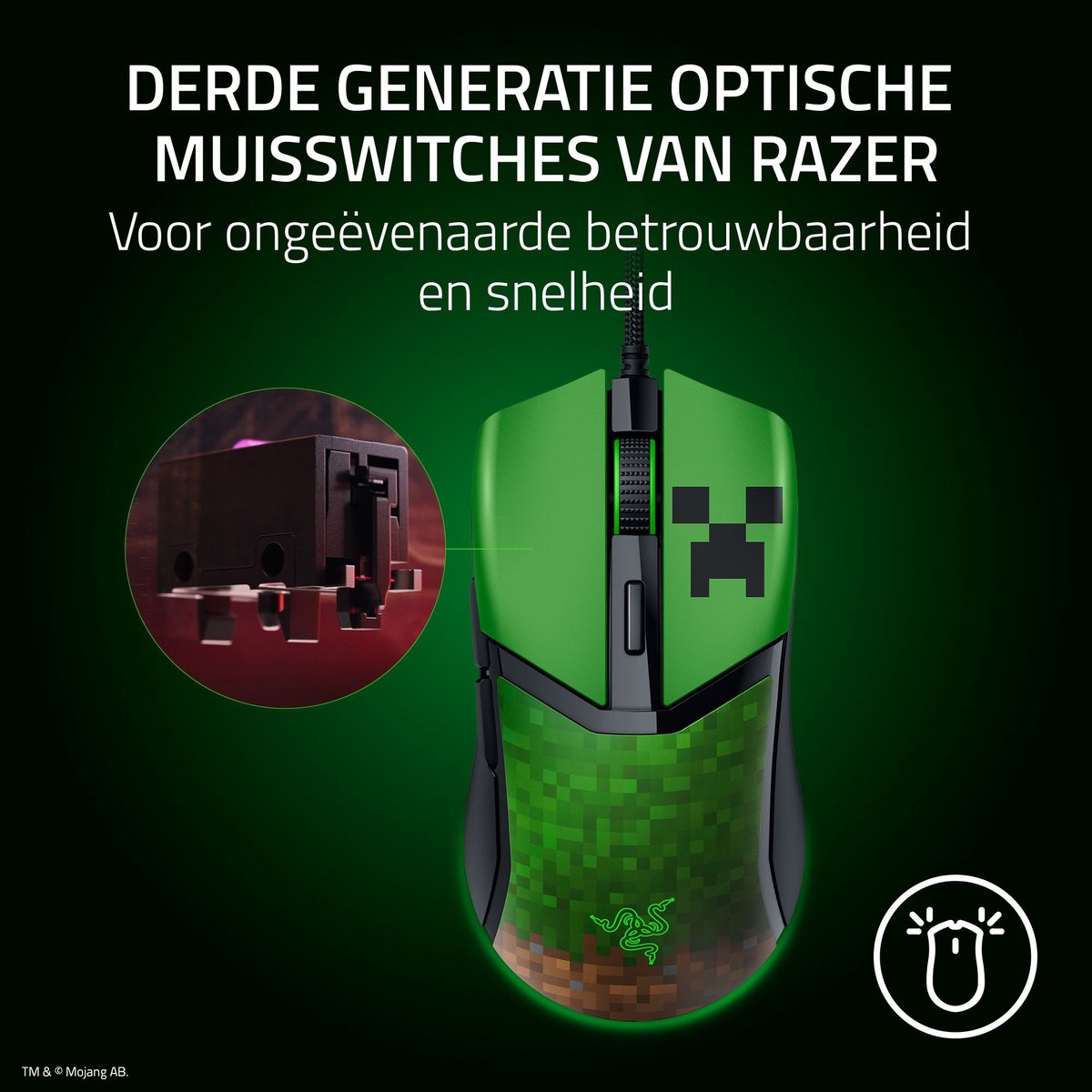 Razer Cobra - Gaming Muis - Rgb - 8.500 Dpi - Ultra Licht - Minecraft - afbeelding 9