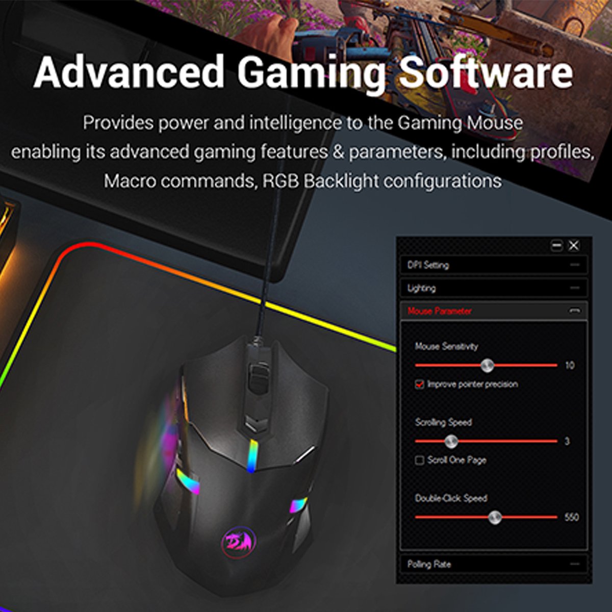 Redragon Centrophorous M601 Rgb Gaming Muis - Verstelbare Gewichten - - afbeelding 6