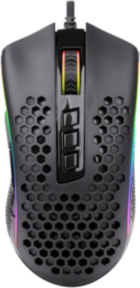 Redragon Redragon M808 Storm Gaming Muis Rgb Verlicht | Ultra Lichtgewicht Ambidextrous Honeycomb Mouse 100 Tot 12400 Dpi Verstelbaar | 7 Programmeerbare Knoppen | Mmo & Fps Ready