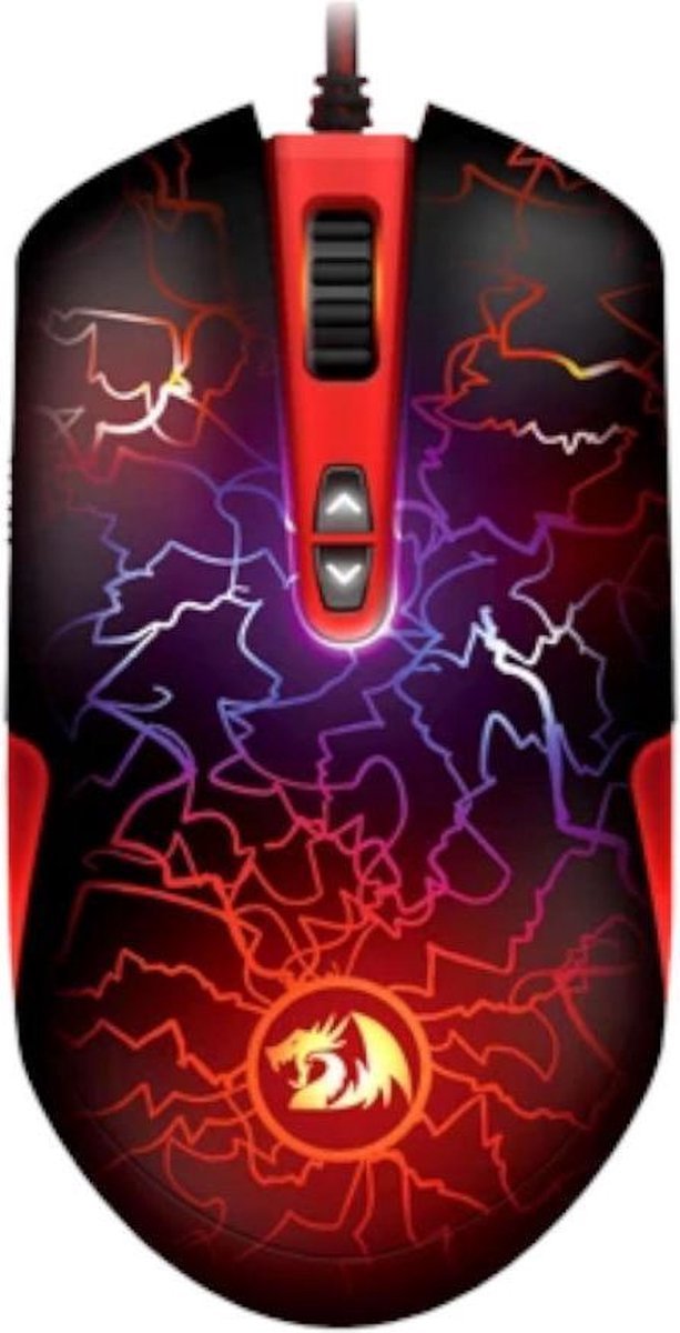 Redragon Redragon Gaming Muis Lavawolf M701 Led | Uniek Bliksemdesign | Verstelbare Dpi | 7 Programmeerbare Knoppen | 5 Geheugenmodes - Black Friday - Cadeau Voor Gamers