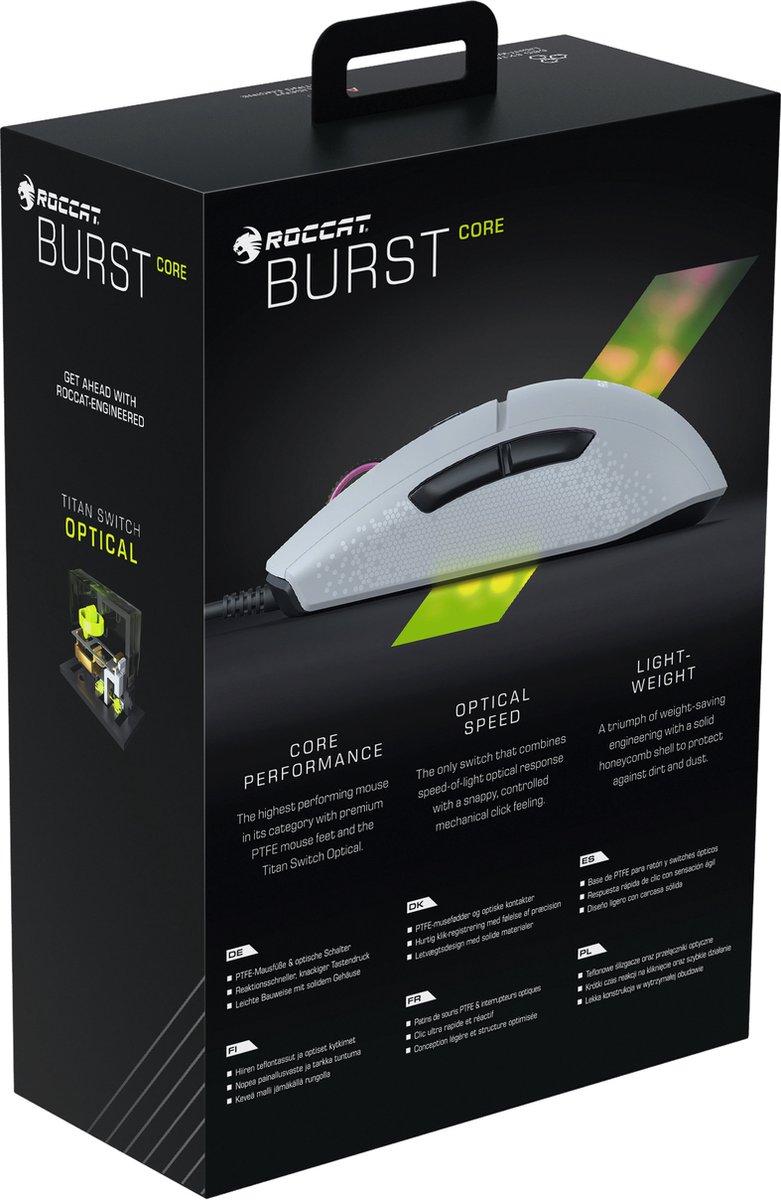 Roccat Burst Core Gaming Muis - 8500 Dpi - Wit - afbeelding 11