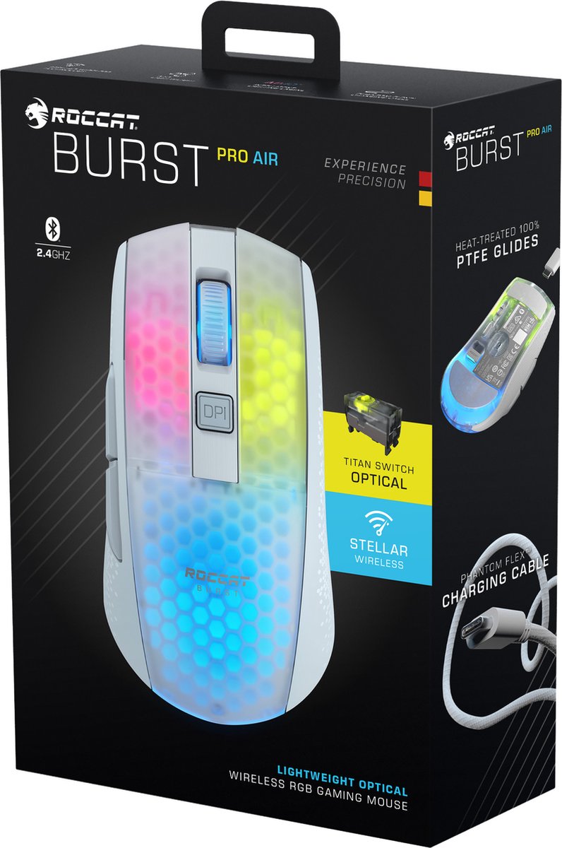 Roccat Burst Pro Air - Draadloze Gaming Muis - 19000 Dpi - Wit - afbeelding 5