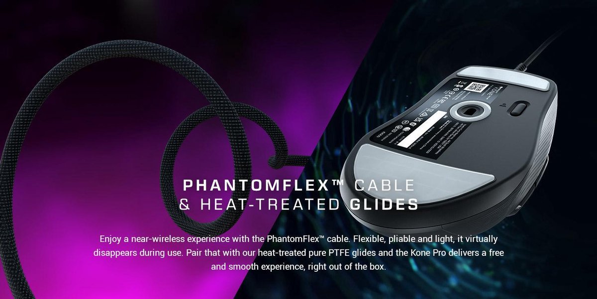 Roccat Kone Pro Gaming Muis - Bedraad - Zwart - afbeelding 4