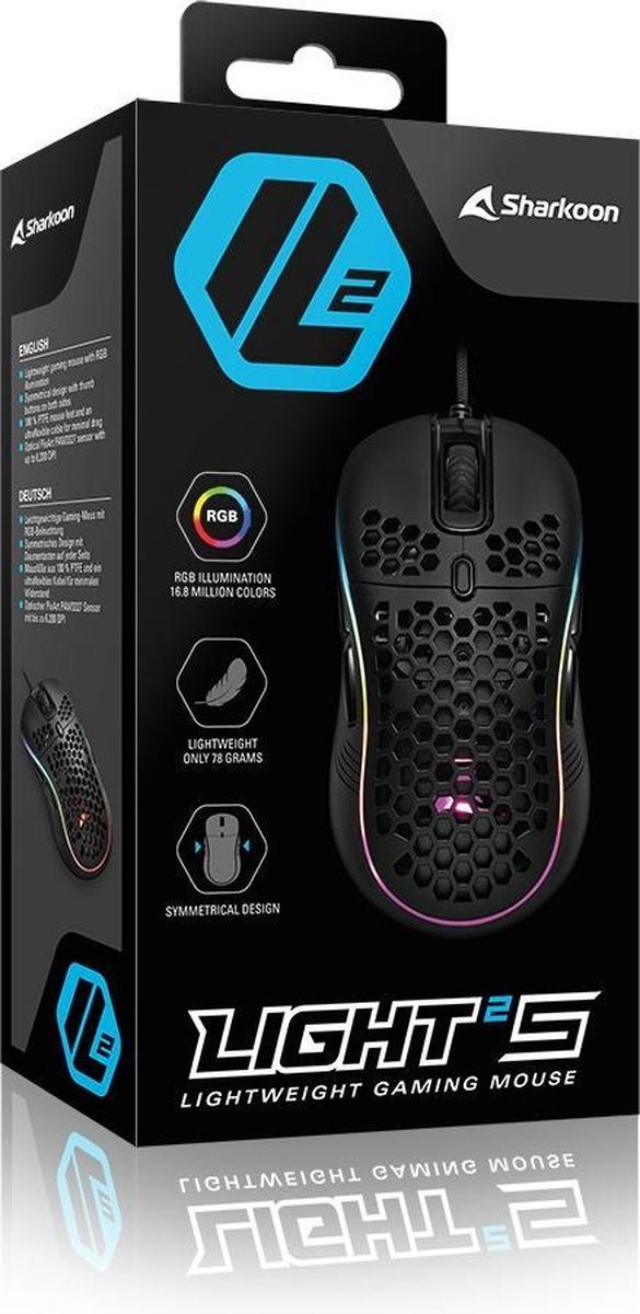 Sharkoon Light² S Muis Ambidextrous Usb Type-A Optisch 6200 Dpi - afbeelding 8