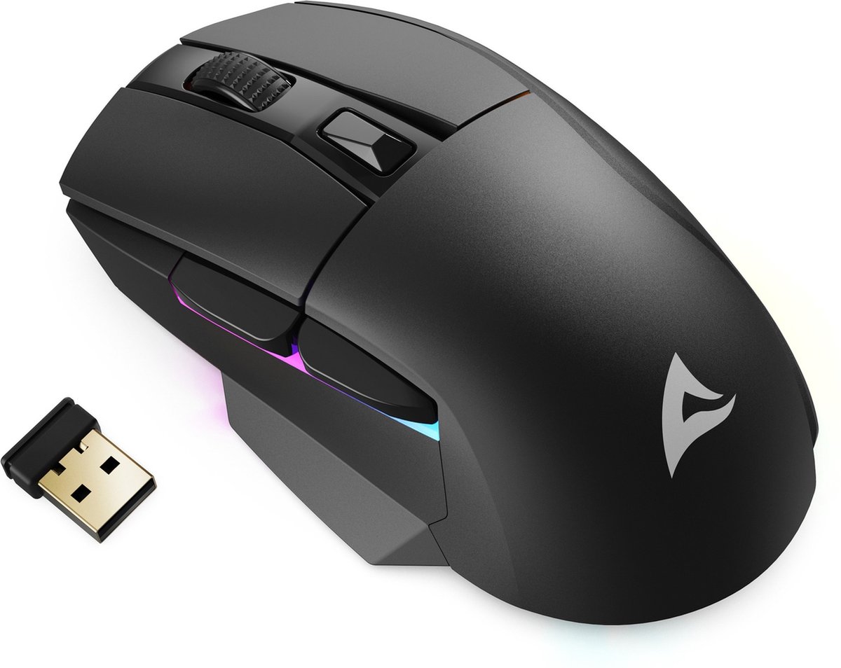 Sharkoon Sgm50W Muis Gamen Rechtshandig Rf Wireless + Usb Type-A Optisch 6400 - afbeelding 4