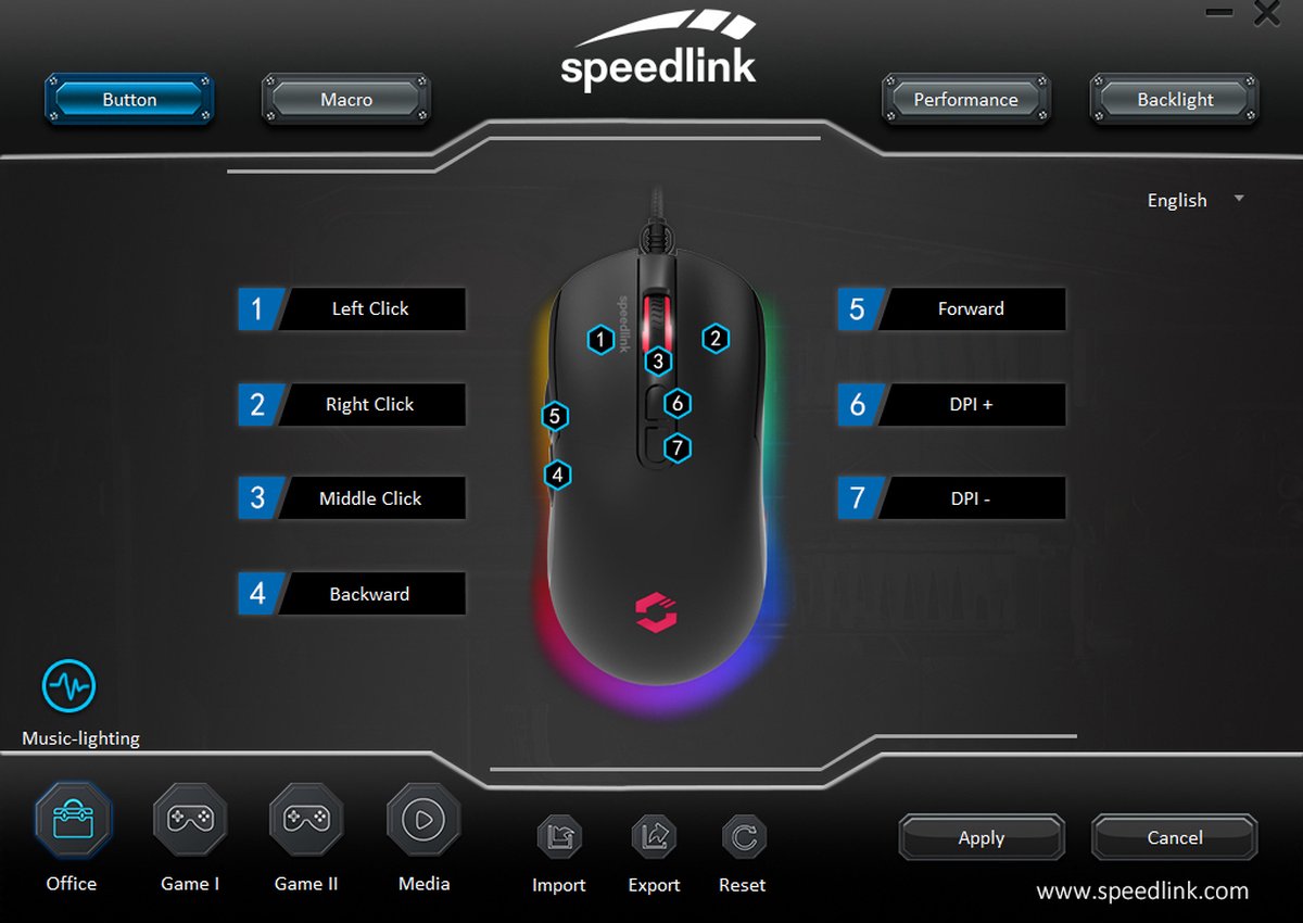 Speedlink Taurox - Gaming Muis - 7200 Dpi - Zwart - afbeelding 7