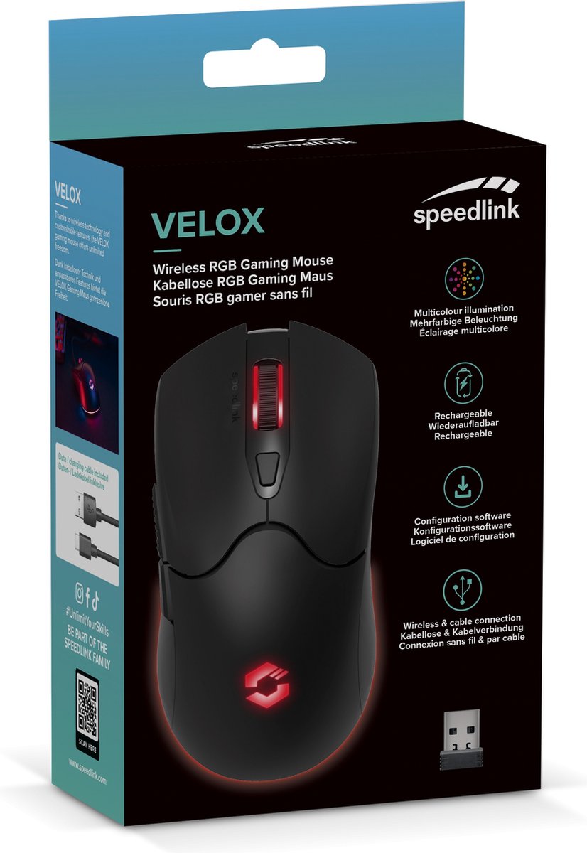 Speedlink Velox - Draadloze Gaming Muis - Rgb - 4.800 Dpi - Instelbaar - afbeelding 10