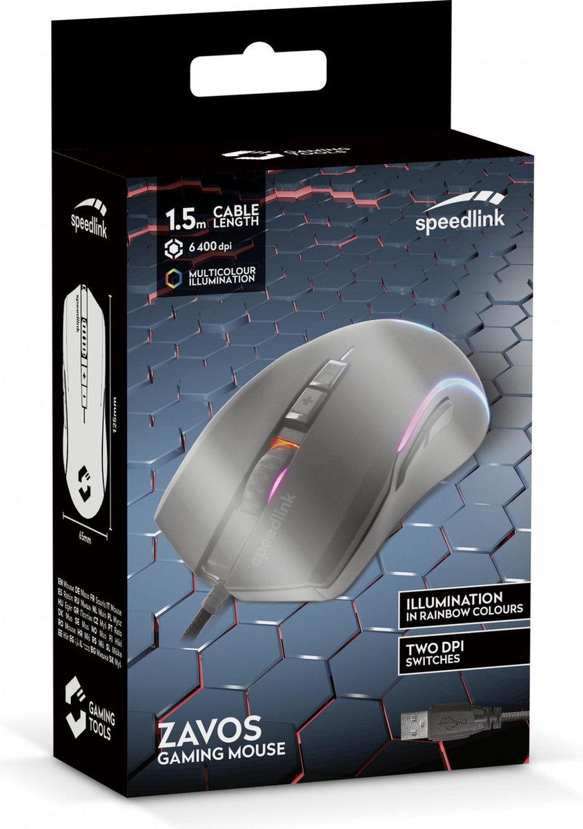 Speedlink Zavos - Gaming Muis - Rgb - 2 Dpi Schakelaars - Rubber Zwart - afbeelding 4