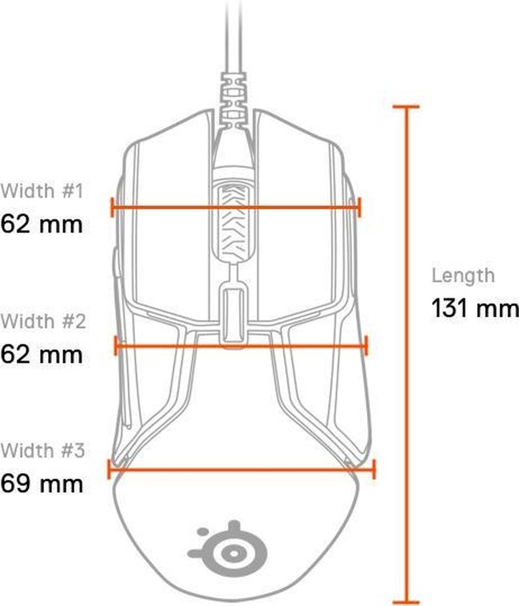 Steelseries Rival 600 - Optische Gaming Muis - 12000 Cpi - Zwart - afbeelding 2