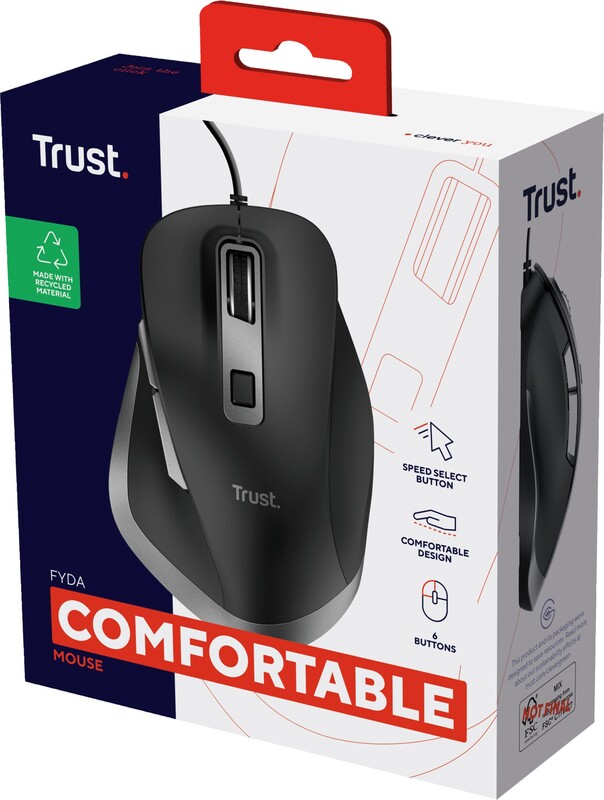 Trust fyda zwarte muis 5 orig - Trust Fyda Wired Muis