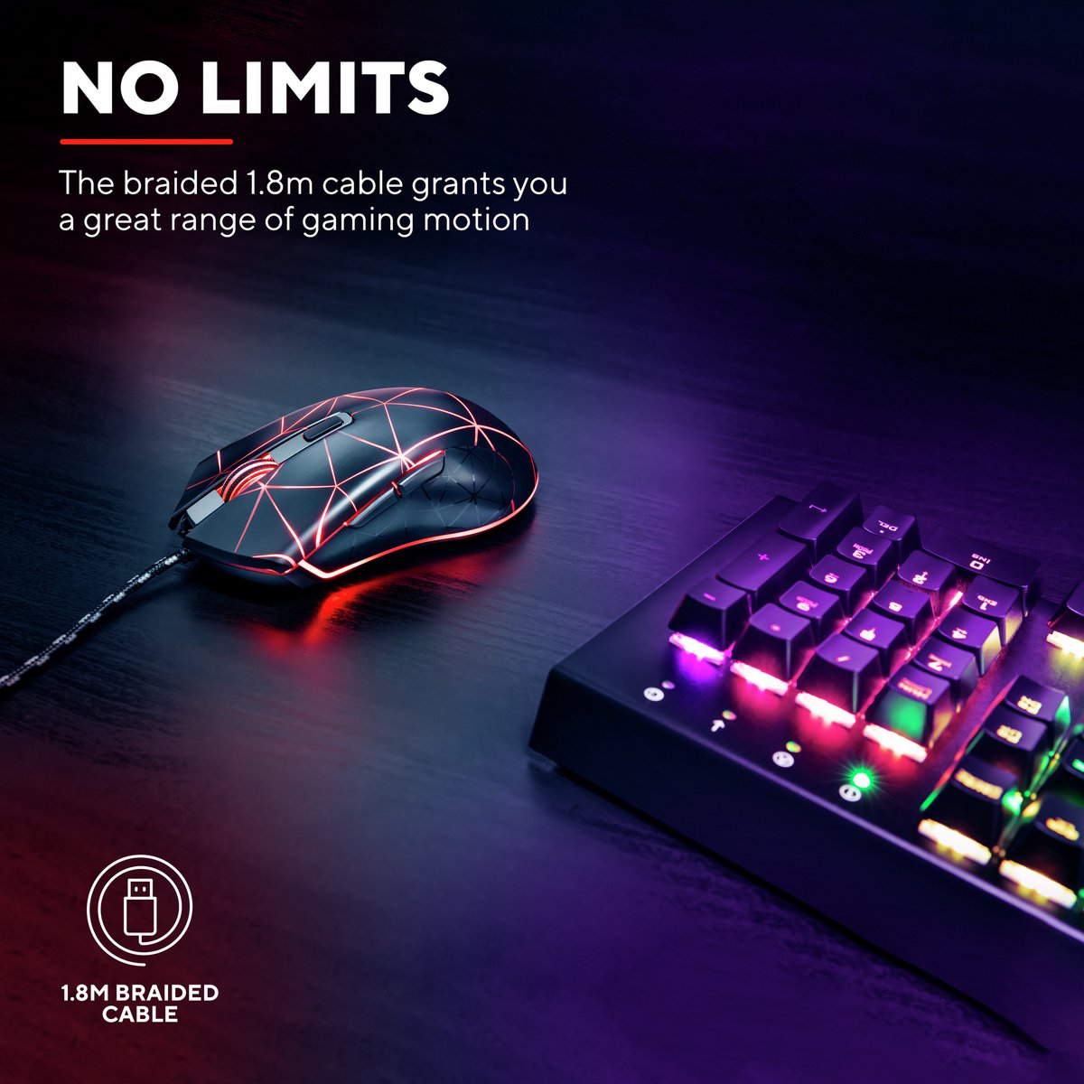 Trust Gxt 133 Locx - Bedrade Gaming Muis - Verlichting - 3200 Dpi - Zwart - afbeelding 5