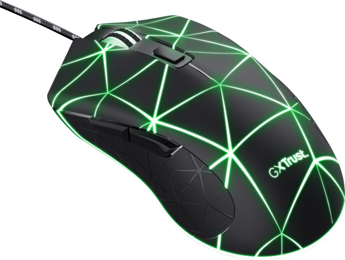 Trust Gxt 133 Locx - Bedrade Gaming Muis - Verlichting - 3200 Dpi - Zwart - afbeelding 9
