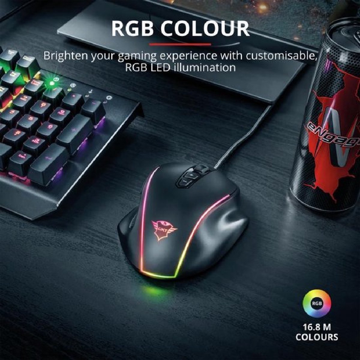 Trust Gxt 165 Celox - Rgb Gaming Muis - 10.000 Dpi - Zwart - afbeelding 3