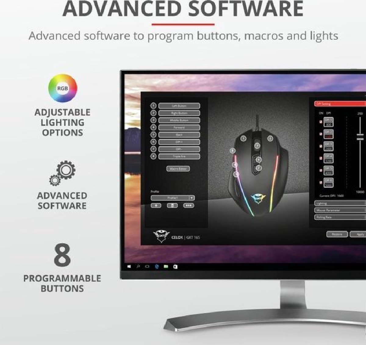 Trust Gxt 165 Celox - Rgb Gaming Muis - 10.000 Dpi - Zwart - afbeelding 5