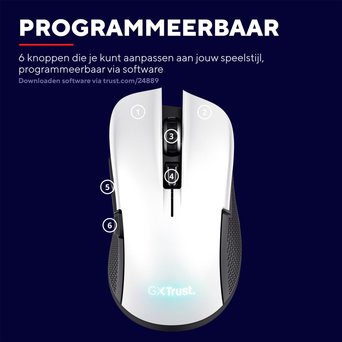 Trust Gxt 923 Ybar - Draadloze Gaming Muis - Rgb Verlichting - Oplaadbaar - - afbeelding 4