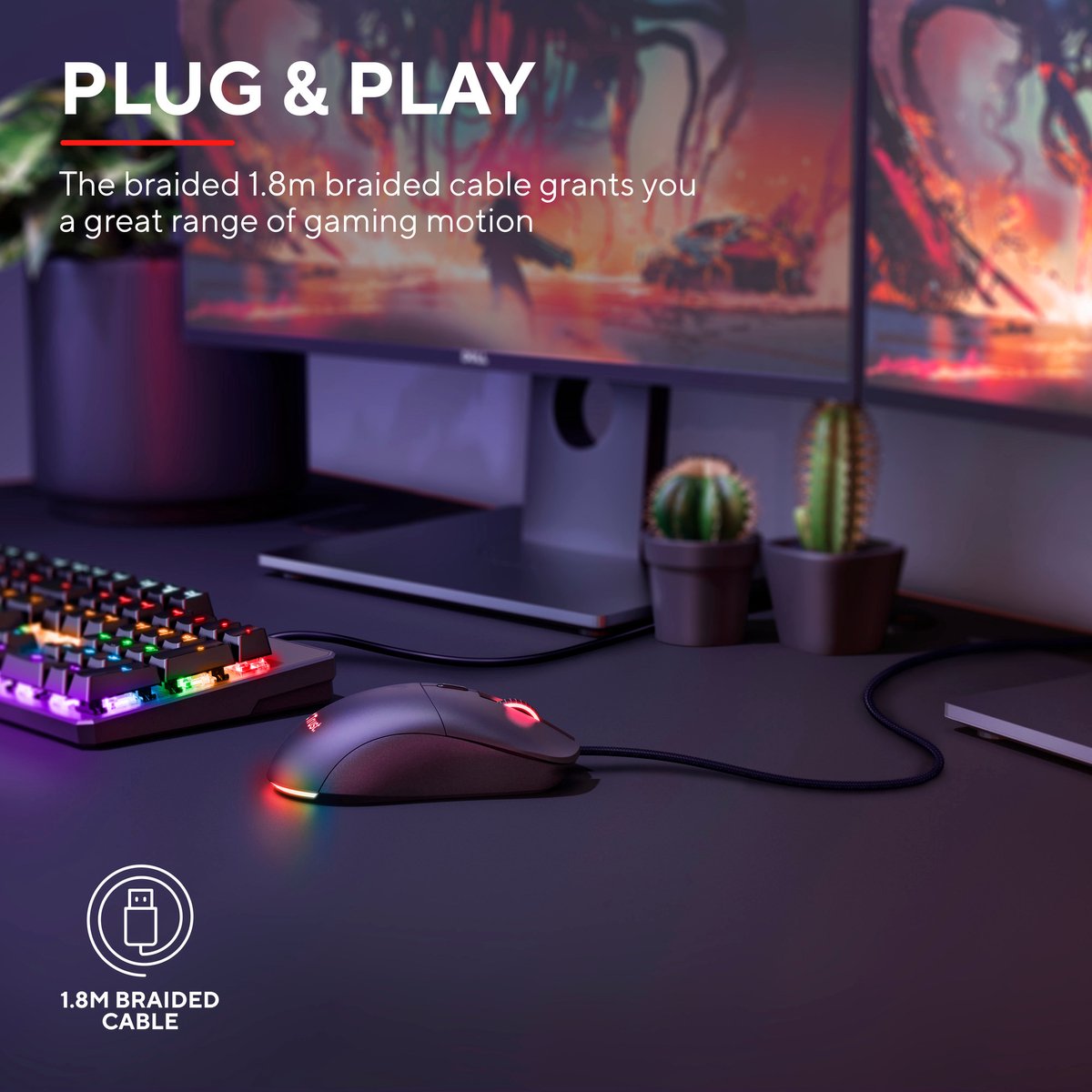 Trust Gxt 981 Redex - Bedrade Gaming Muis - Rgb-Verlichting - Zwart - afbeelding 4