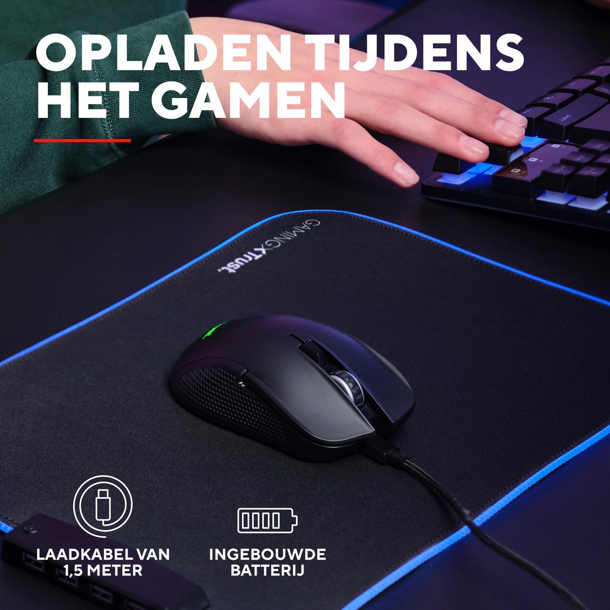 Trust Gxt931 Ybar - Draadloze Gaming Muis - Multi Connect - Bluetooth & Usb - - afbeelding 5