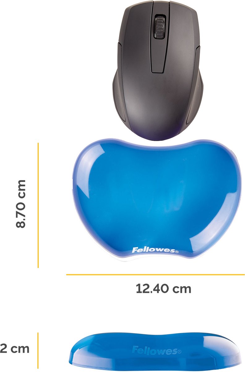 Fellowes crystals gel polssteun ergonom 5 orig - Fellowes Crystals Gel Polssteun Ergonomische Wrist 47,1x5,9 cm Muismat