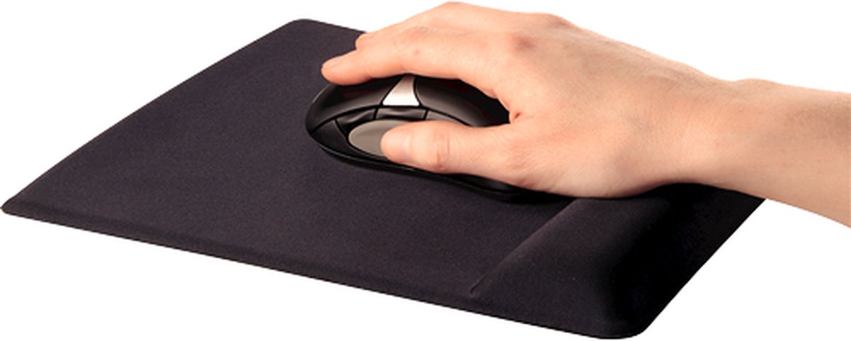 Fellowes health v fabrik muismat met po 5 orig - Fellowes Health-V Fabrik 20,5x25 cm Muismat (zwart)