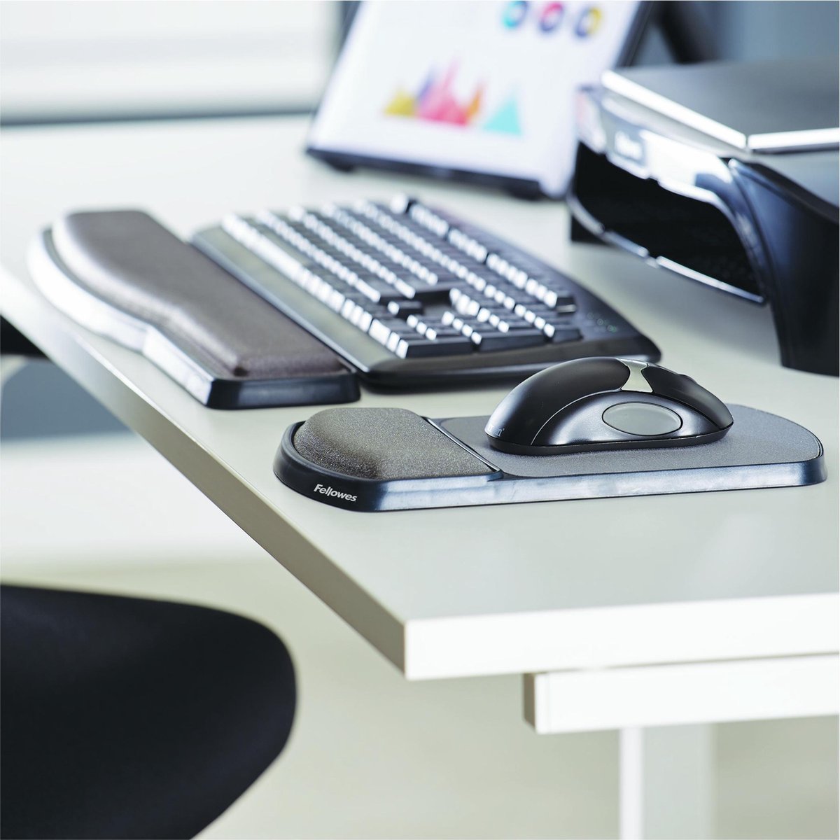 Fellowes polssteun toetsenbord premium 3 orig - Fellowes Polssteun Toetsenbord Premium Gel, 53,8x11 cm Muismat (grijs)