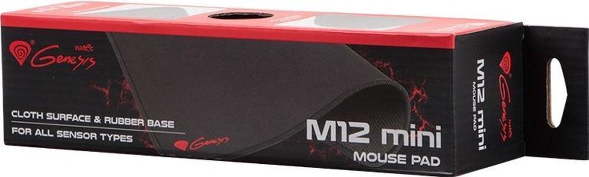 Genesis npg 0657 m12 mini muismat 5 orig - Genesis Npg-0657 M12 Mini Gaming 21x25 cm Muismat (zwart)