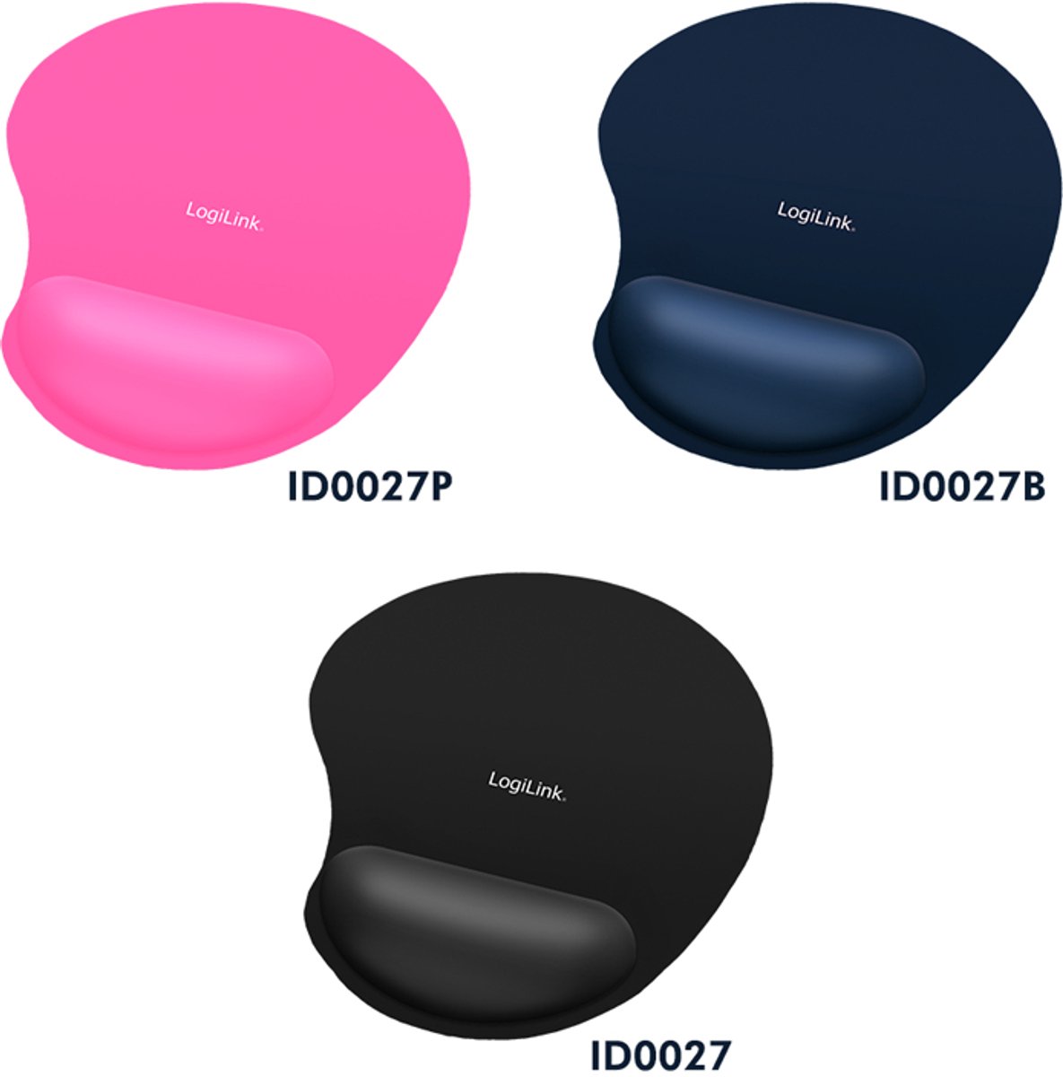 Logilink id0027b muismat met polssteun 3 orig - LogiLink Id0027B 23x19,5 cm Muismat (blauw)