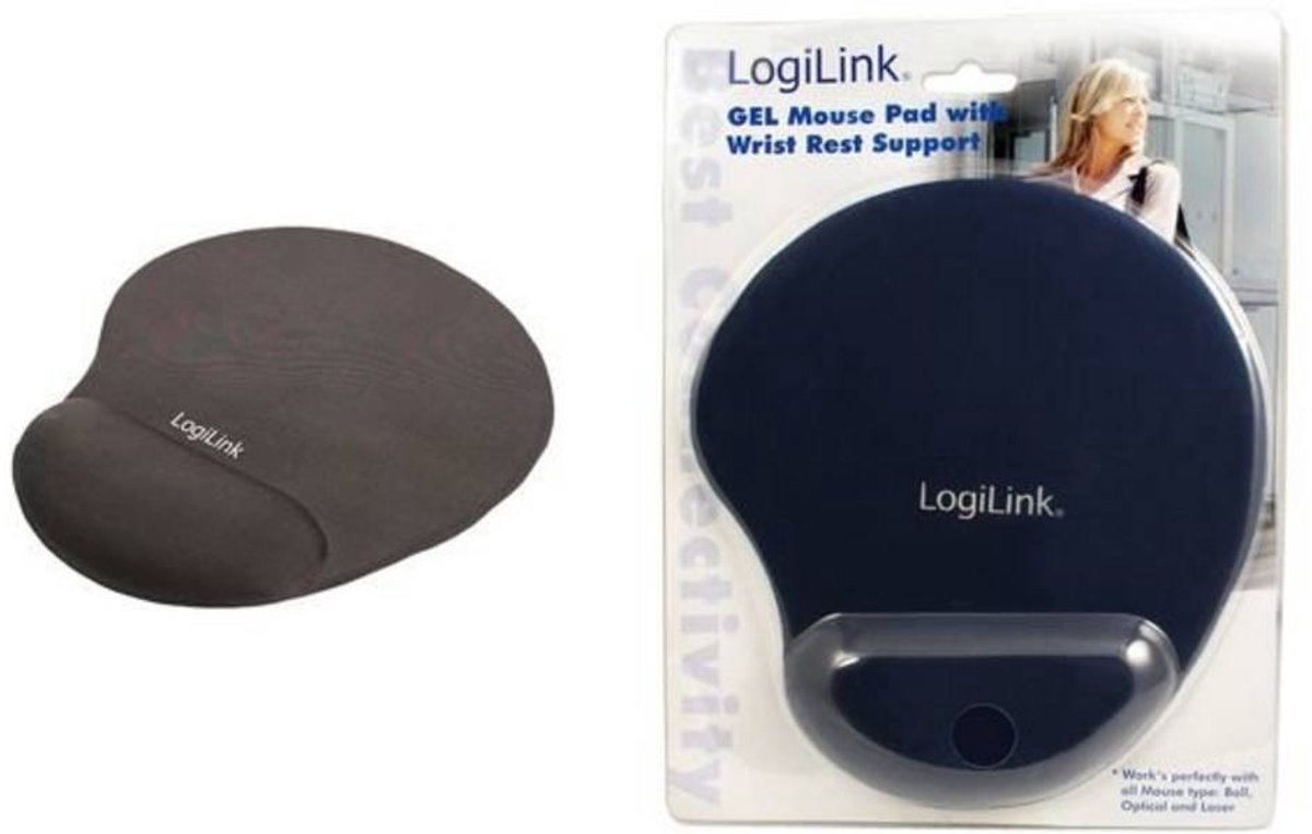 Logilink id0027b muismat met polssteun 7 orig - LogiLink Id0027B 23x19,5 cm Muismat (blauw)