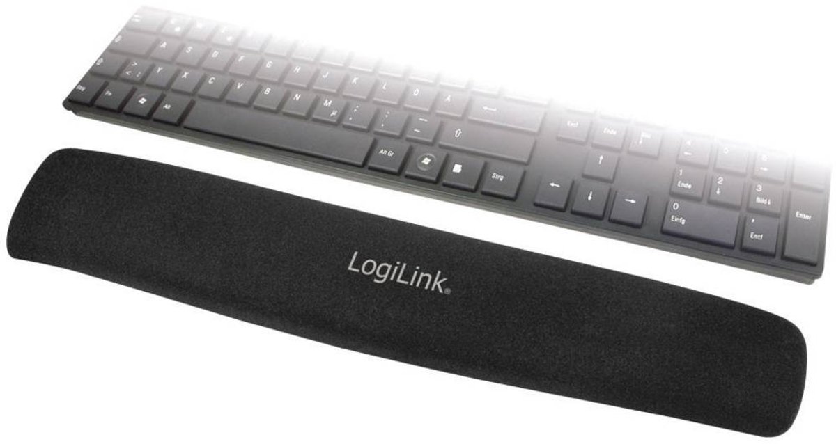 Logilink keyboard gel pad black 6 orig - Logilink Keyboard Gel Pad 40x6,5 cm Bureaumat (zwart)