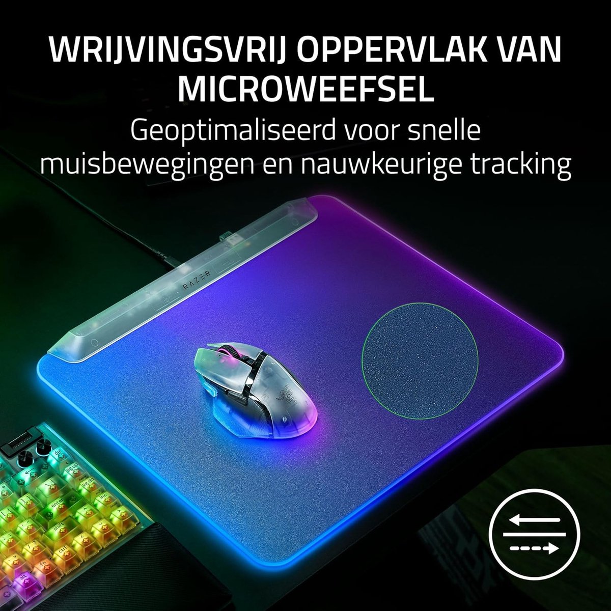 Razer firefly v2 pro muismat antisli 4 orig - Razer Firefly V2 Pro 36x31 cm Muismat (wit)