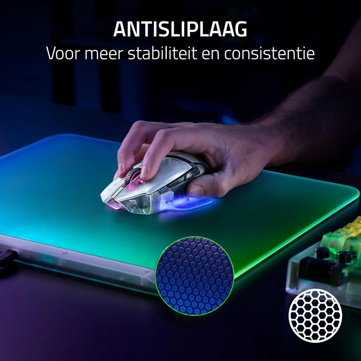 Razer firefly v2 pro muismat antisli 7 orig - Razer Firefly V2 Pro 36x31 cm Muismat (wit)