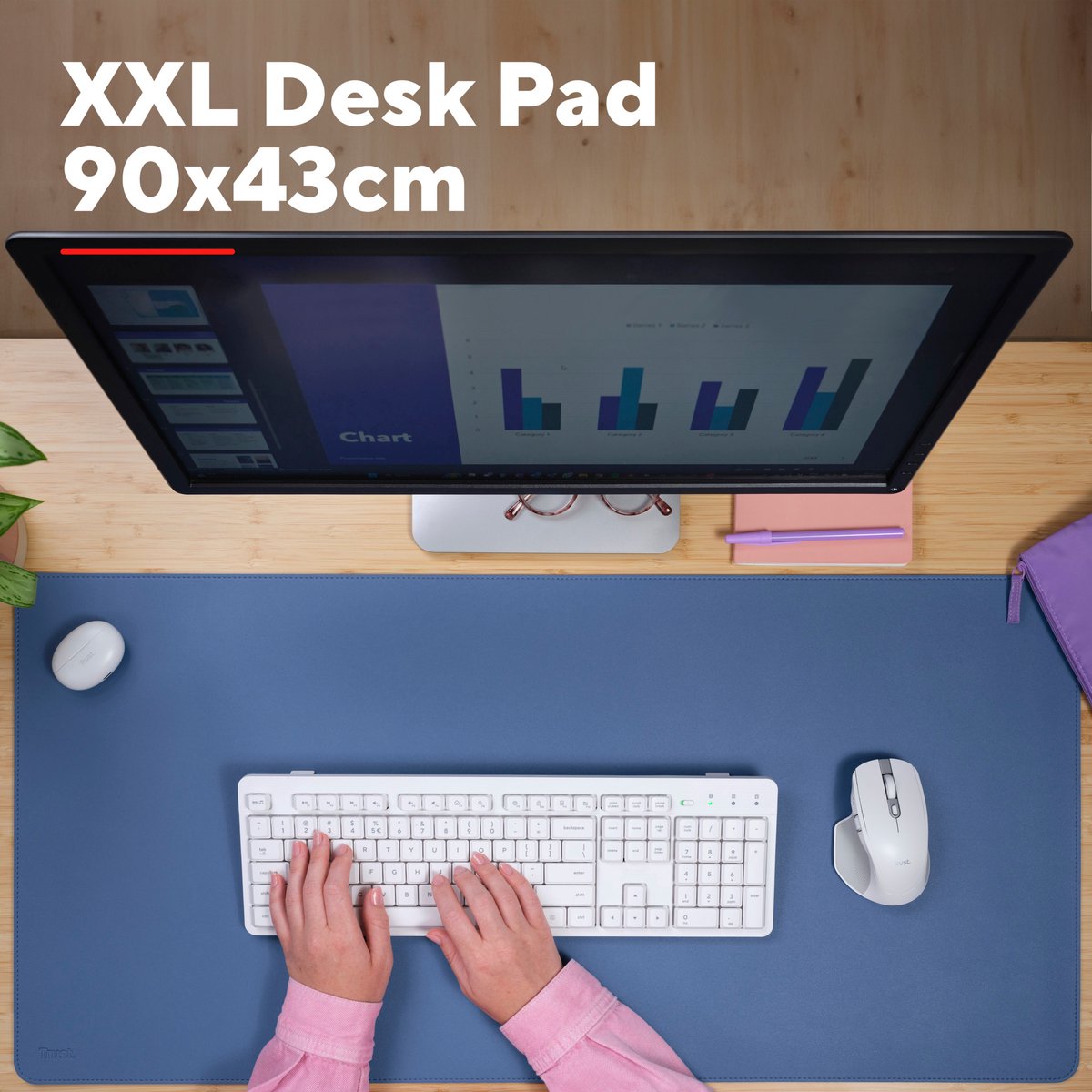 Trust benya xxl bureaumat 90x43 cm p 9554703 6 orig - Trust Benya 90x43 cm Bureaumat (blauw)