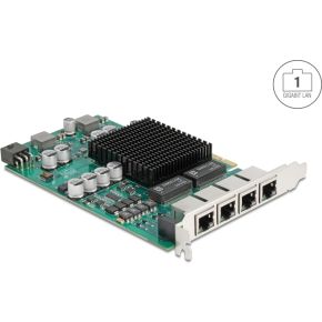 PCI Express x4 Netwerkkaart 4-Poorts Gigabit LAN PoE+ - afbeelding 2