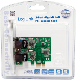 Logilink pc0075 netwerkkaart ethernet 1 2 orig - 2-Port Gigabit LAN PCI-Express Card