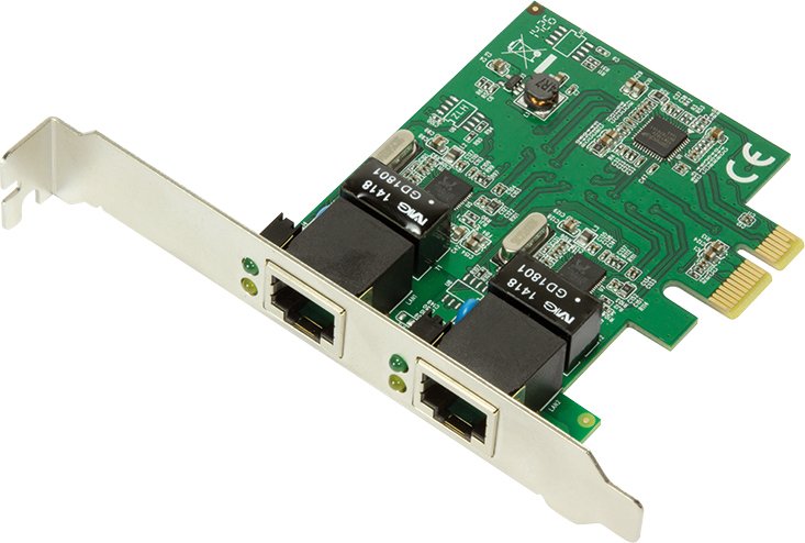 Logilink pc0075 netwerkkaart ethernet 1 - 2-Port Gigabit LAN PCI-Express Card
