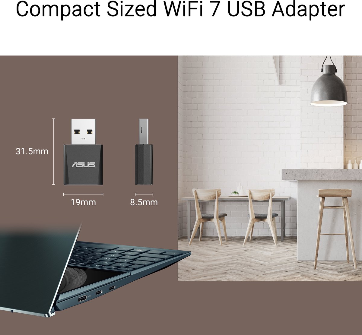 Asus Usb-Be92 Nano - Wireless Netwerkadapter - Usb 2.0 - Wifi 7 - Windows wifi adapter - afbeelding 4