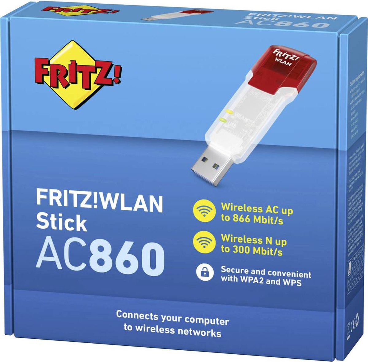 Avm Fritz!Wlan Stick Ac860 - Wifi Usb-Adapter -Ac Wifi 5 - 866 Mbps wifi adapter - afbeelding 3