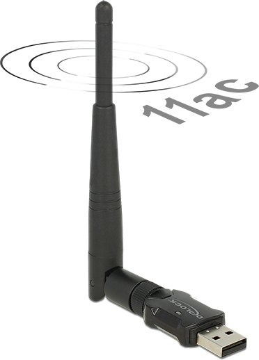 DeLOCK Delock Usb-A - Wlan / Wi-Fi Dongle Met Externe Antenne - Dual Band Ac600 / 600 Mbps
