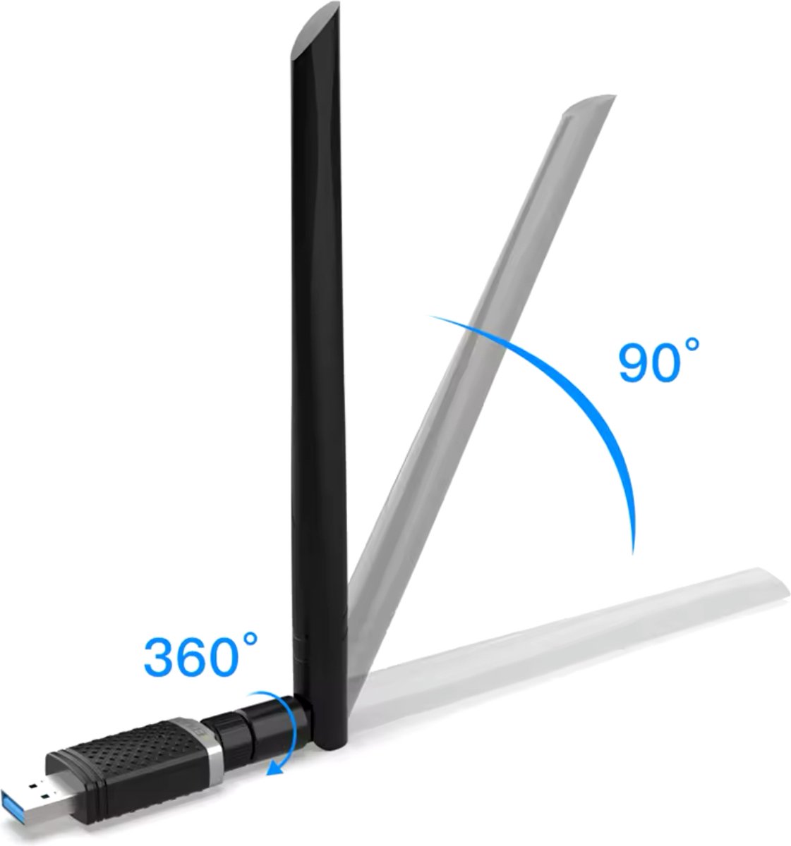 Edup 1300Mbps Wifi Adapter - 2.4Ghz/5.8Ghz Dual Band - Usb 3.0 Draadloze - afbeelding 4