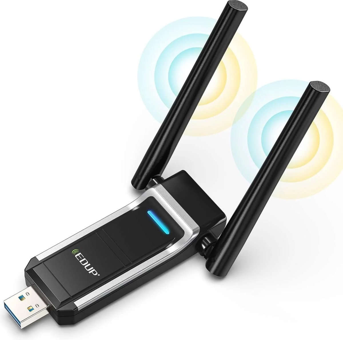 EDUP Edup Ac1300 - Draadloze Usb Wifi Adapter - Dual Band (2.4Ghz/5.8Ghz) - Krachtige Antennes - Usb 3.0 - Geschikt Voor Windows, Macos En Linux