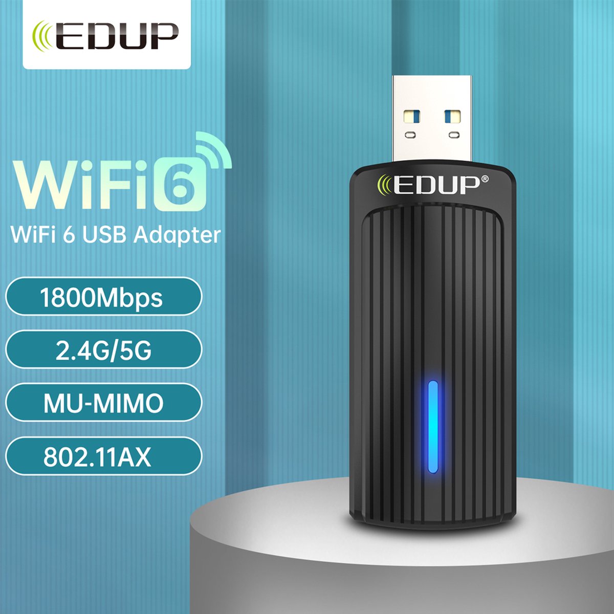 Edup Ax1800 Wi-Fi6 Dual Band Wireless Adapter wifi adapter - afbeelding 3