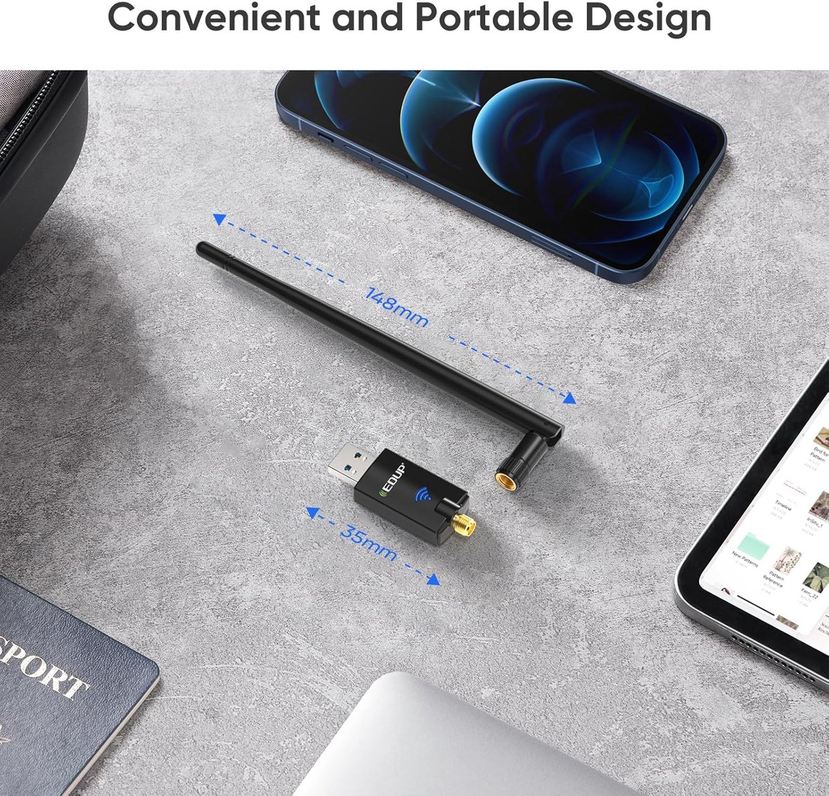 Edup Ax900 Wifi 6 Usb Adapter & Bluetooth 5.3 - 900 Mbps - Dualband 2.4 & 5 Ghz wifi adapter - afbeelding 9