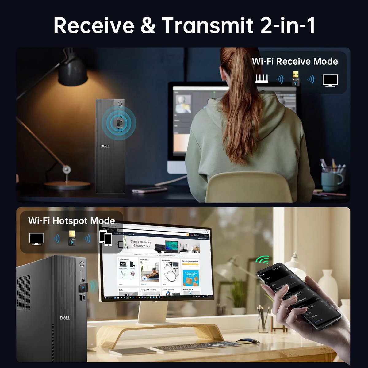 Edup Ep-Ax600 - Wifi 6 Usb Adapter - Dualband 2.4Ghz & 5Ghz - 600 Mbps - Plug & wifi adapter - afbeelding 5