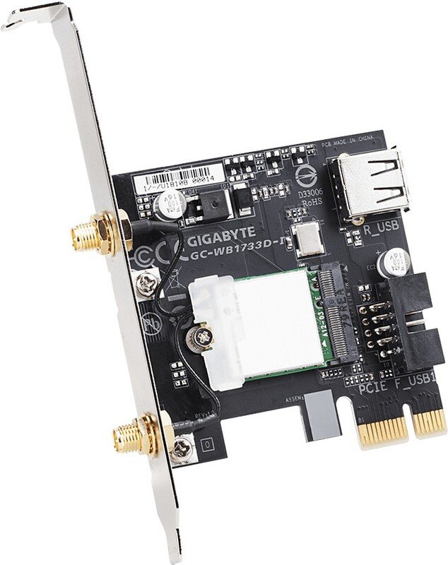 Gigabyte Gigabyte Gc-Wb1733D-I Netwerkkaart & -Adapter Wlan / Bluetooth 1733 Mbit/S Intern