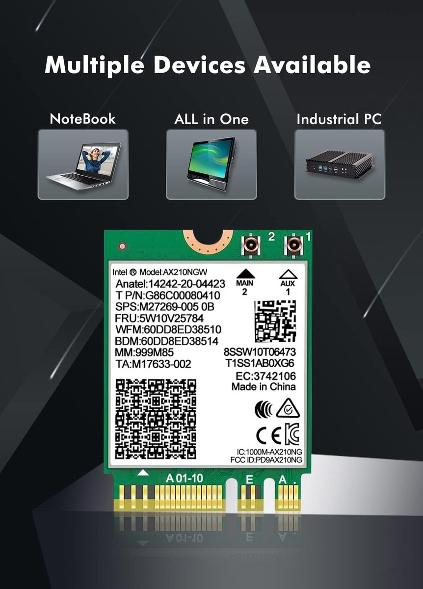 Intel Ax210Ngw Wifi 6E Netwerkkaart – Bluetooth 5.3 – Tri-Band wifi adapter - afbeelding 6