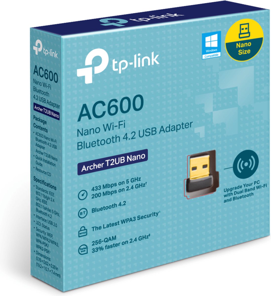 Archer T2UB Nano AC600 Wi-Fi Bluetooth 4.2 USB Adapter - afbeelding 2