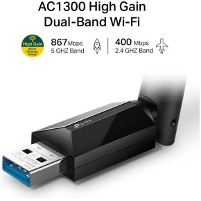 Archer T3U Plus AC1300 High Gain Wireless Dual Band USB Adapter - afbeelding 2