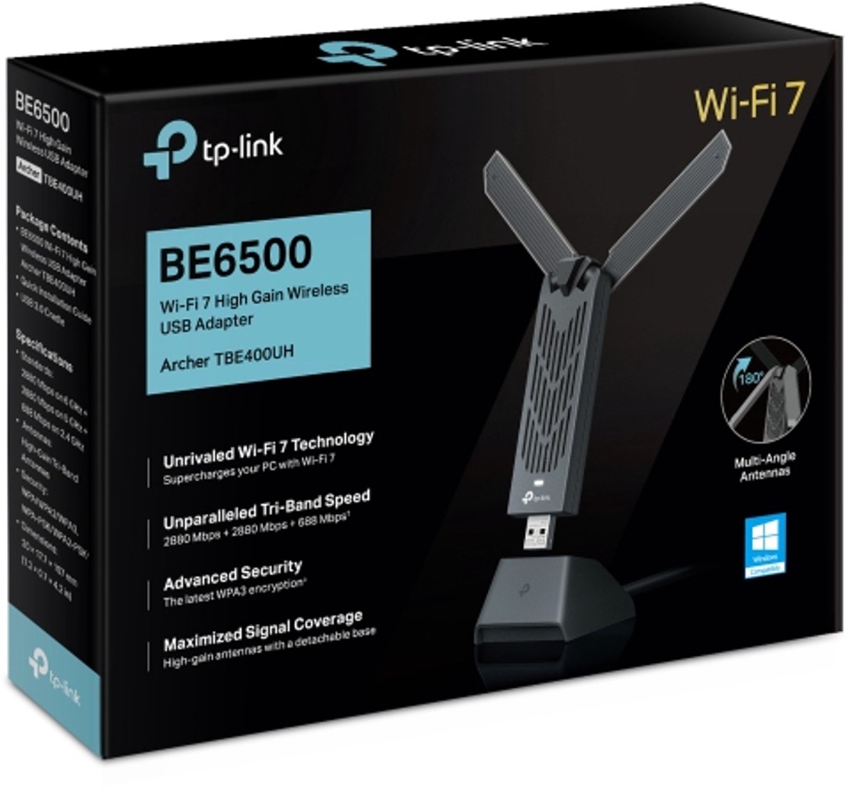 Archer TBE400UH BE6500 Wi-Fi 7 High Gain Wireless USB Adapter - afbeelding 2