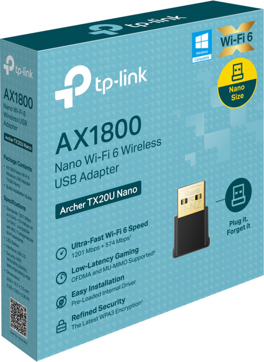 Tp-Link Archer Tx20U Nano Wlan 1800 Mbit/S wifi adapter - afbeelding 4